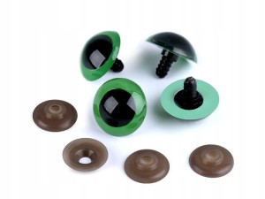 Oczy do maskotek 26mm zielono-czarne 4 szt.