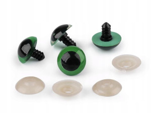 Oczy do maskotek 2 mm zielono-czarne 4 szt.
