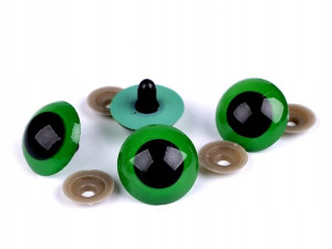 Oczy do maskotek 30mm zielono-czarne 4 szt.