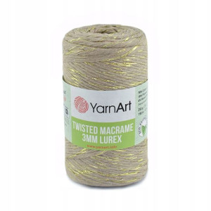Sznurek YarnArt Twisted Macrame Lurex 3mm 753 beż