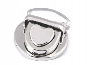 Zapięcie do torby serce nikiel 30x32mm 2 szt.