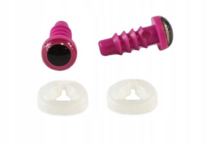 Oczy do maskotek / 6 mm / fuksjowo-czarne / 1 para