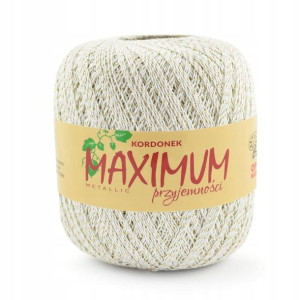 Kordonek Opus Natura MAXIMUM Metallic biel złoto