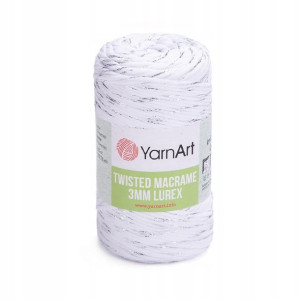 Sznurek YarnArt Twisted Macrame Lurex 3mm 751 biel