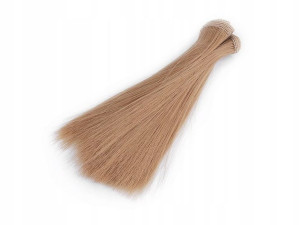 Włosy dla lalek / 15 cm / jasny brąz