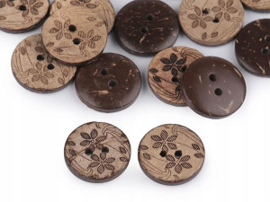 Guzik kokosowy kwiatek / 17,9 mm / 10 szt.