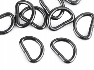 Półkole metalowe 15mm ciemny nikiel 16x21x3mm 10sz