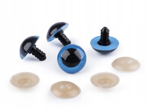 Oczy do maskotek 20 mm niebiesko-czarne 4 szt.