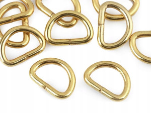 Półkole metalowe 15mm złote 16x21x3mm 10 szt.