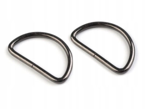 Półkole metalowe 32mm ciemny nikiel 22x38x3mm 10sz