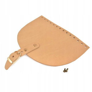 Klapa torebki skóra Taki Pompon / 20x15 cm / camel