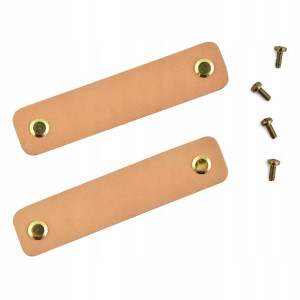 Uchwyt pasek skóra Taki Pompon 10x2,2cm camel 2szt