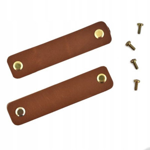 Uchwyt pasek skóra Taki Pompon 10x2,2cm toffi 2szt