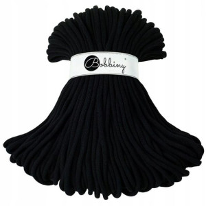 Sznurek pleciony Bobbiny Jumbo Czarny 9mm 100m