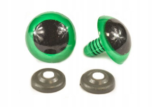 Oczy do maskotek / 10 mm / zielono-czarne / 1 para
