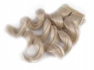 Włosy dla lalek falowane / ok. 20 cm / jasny blond