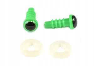Oczy do maskotek / 7 mm / zielono-czarne / 1 para
