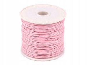 Sznurek bawełniany woskowany 1mm / róż