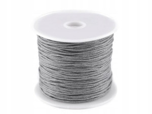 Sznurek bawełniany woskowany 1mm / szary gołębi