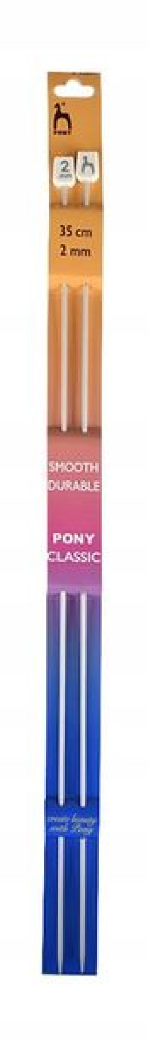 Druty proste Pony 35 cm aluminiowe - 2,0 mm; 35cm