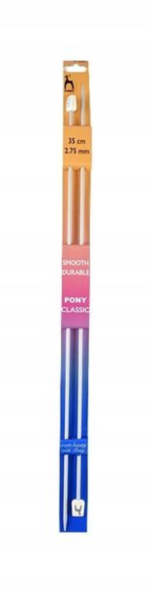Druty proste Pony 35 cm aluminiowe - 2,75 mm; 35cm