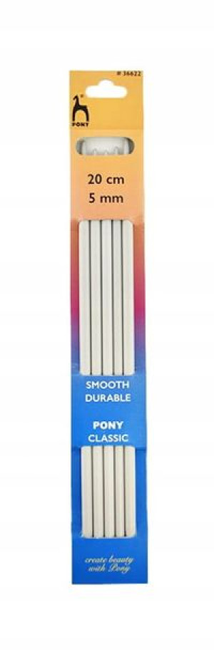 Druty aluminiowe do skarpet Pony / 20 cm - 5,0 mm;