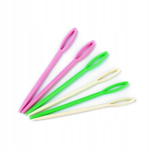 Igła do wełny plastik 90mm mix kolorów 6 szt.
