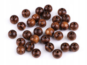 Koraliki drewniane Strip 10mm ciemna sosna 10g