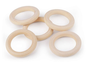 Kółko drewniane makrama obrabianie 40/60mm 5 szt.