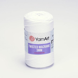Sznurek YarnArt Twisted Macrame 3mm 751 / biel