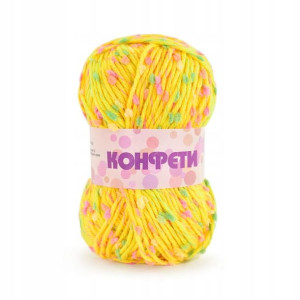 Włóczka fantazyjna Stenli Confetti 128 / żółty