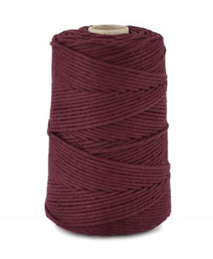 Sznurek bawełniany skręcany 3mm / wino - 100m