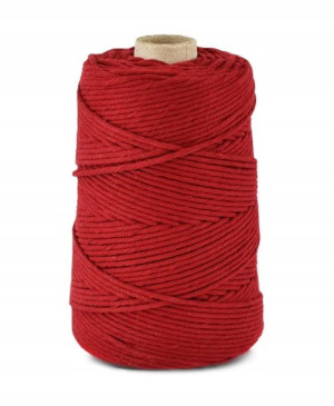 Sznurek bawełniany skręcany 3mm / bordo - 100m