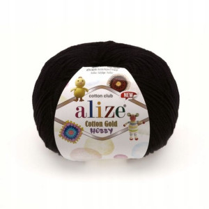 Włóczka Alize Cotton Gold Hobby New 060 / czerń