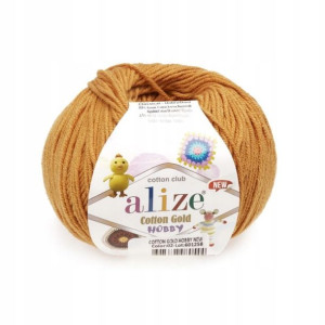 Włóczka Alize Cotton Gold Hobby New 002 musztarda