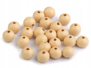 Koraliki drewniane lakierowane 10mm naturalny 20 g