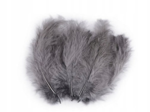 Pióra strusie 9-16 cm / średni szary / 20 sztuk