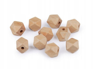 Koraliki drewniane geometryczne buk 12mm 10 szt.