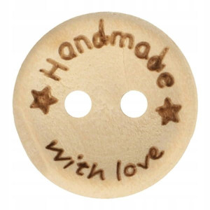 Guzik drewniany / 15mm / Handmade with love / 1szt