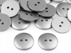 Guzik plasitkowy metallic 18 mm srebrny 1 szt.