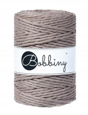 Sznurek do makramy skręcany Bobbiny 5mm / Kawowy