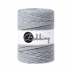 Sznurek do makramy Bobbiny 5mm 3PLY Srebrny