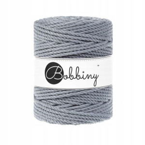 Sznurek do makramy Bobbiny 5mm 3PLY Stalowy