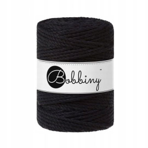 Sznurek do makramy Bobbiny 5mm 3PLY Czarny