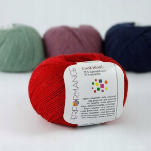 Włóczka na SKARPETY Cool Wool 09 / ognista czerwie