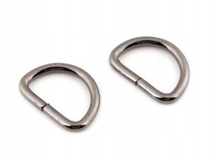 Półkole metalowe 20mm ciemny nikiel 26x19x3mm 1szt