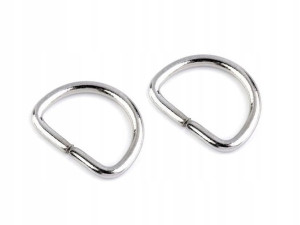 Półkole metalowe 20mm / nikiel / 26x19x3 mm 1 szt
