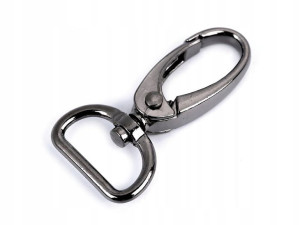 Karabińczyk metalowy czarny nikiel 25 x 49 mm 1szt