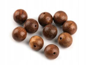 Koraliki drewniane lakierowane 10 mm orzech 10 szt