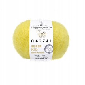 Włóczka Gazzal Super Kid Mohair 64431 ultra żółty